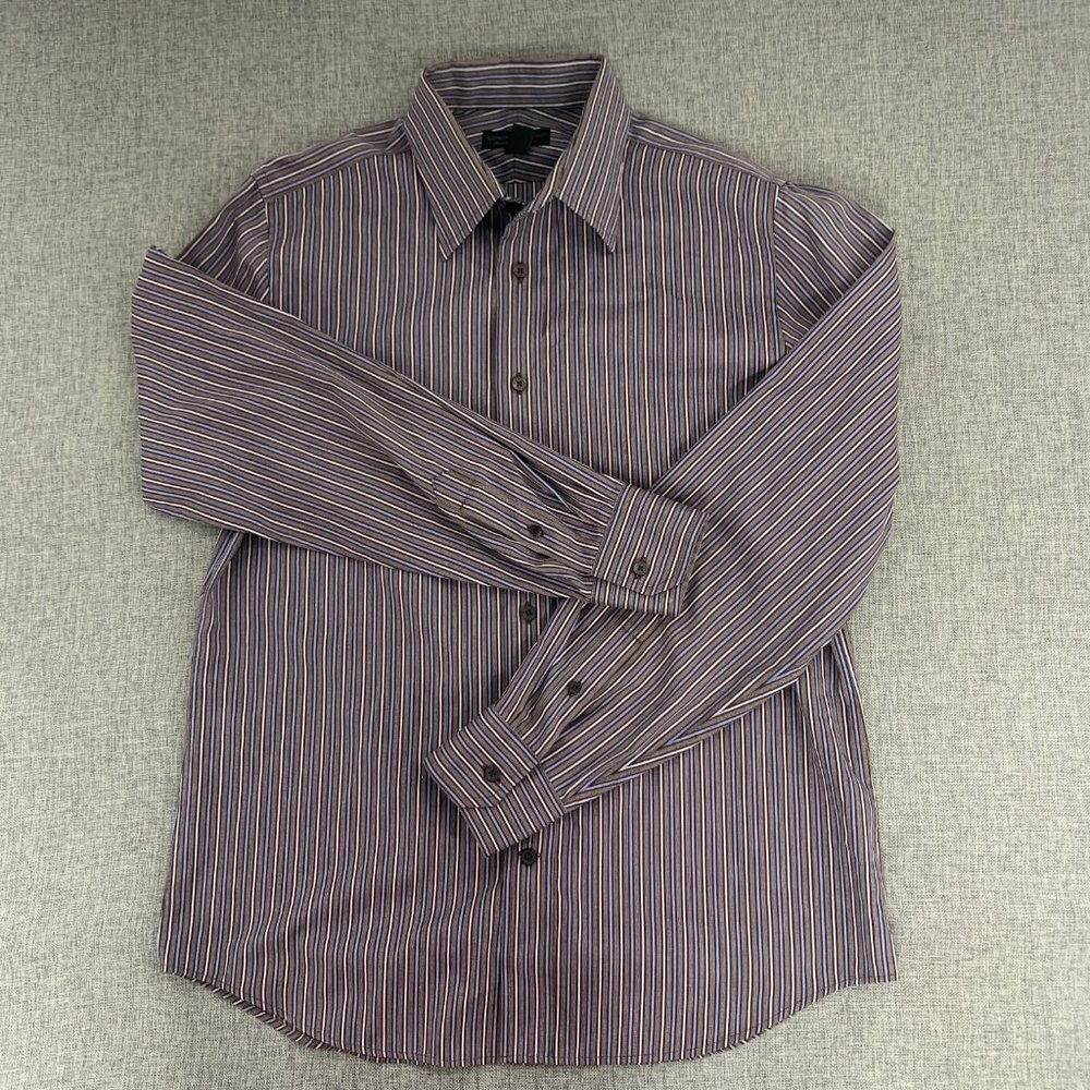 Men's Express Design Studio Button Down Shirt Premium Woven Cotton Medium Modern - Picture 2 of 16